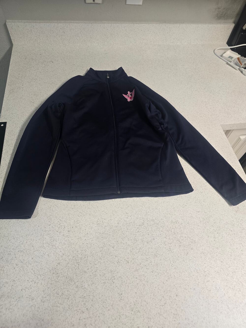 Under Armour Women's US Navy Full Zip Fleece Jacket Blue Pink Military S/M